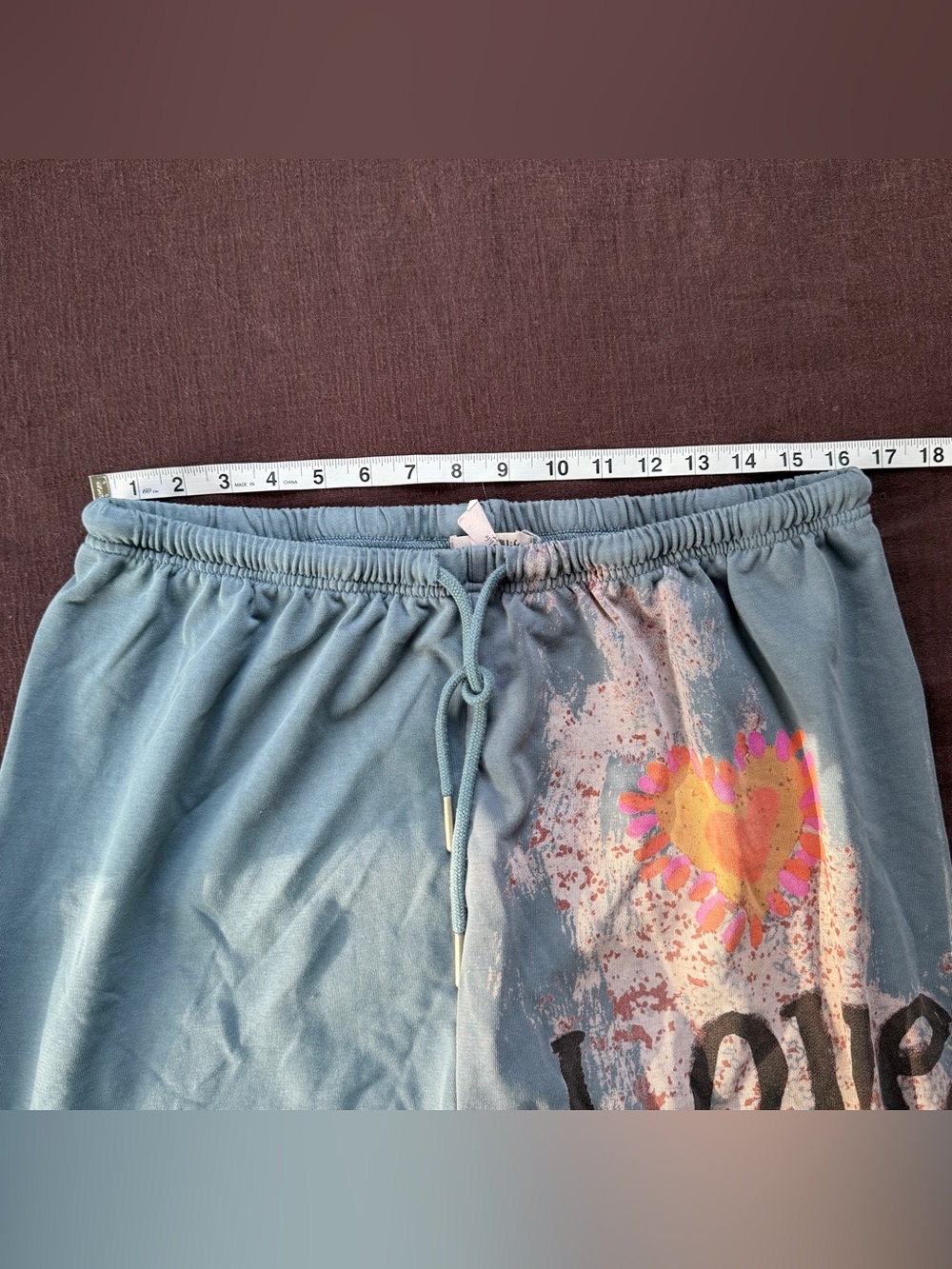 Natural Life LOVE Floral Graphic Jogger Sweatpants XL Blue - Picture 6 of 7